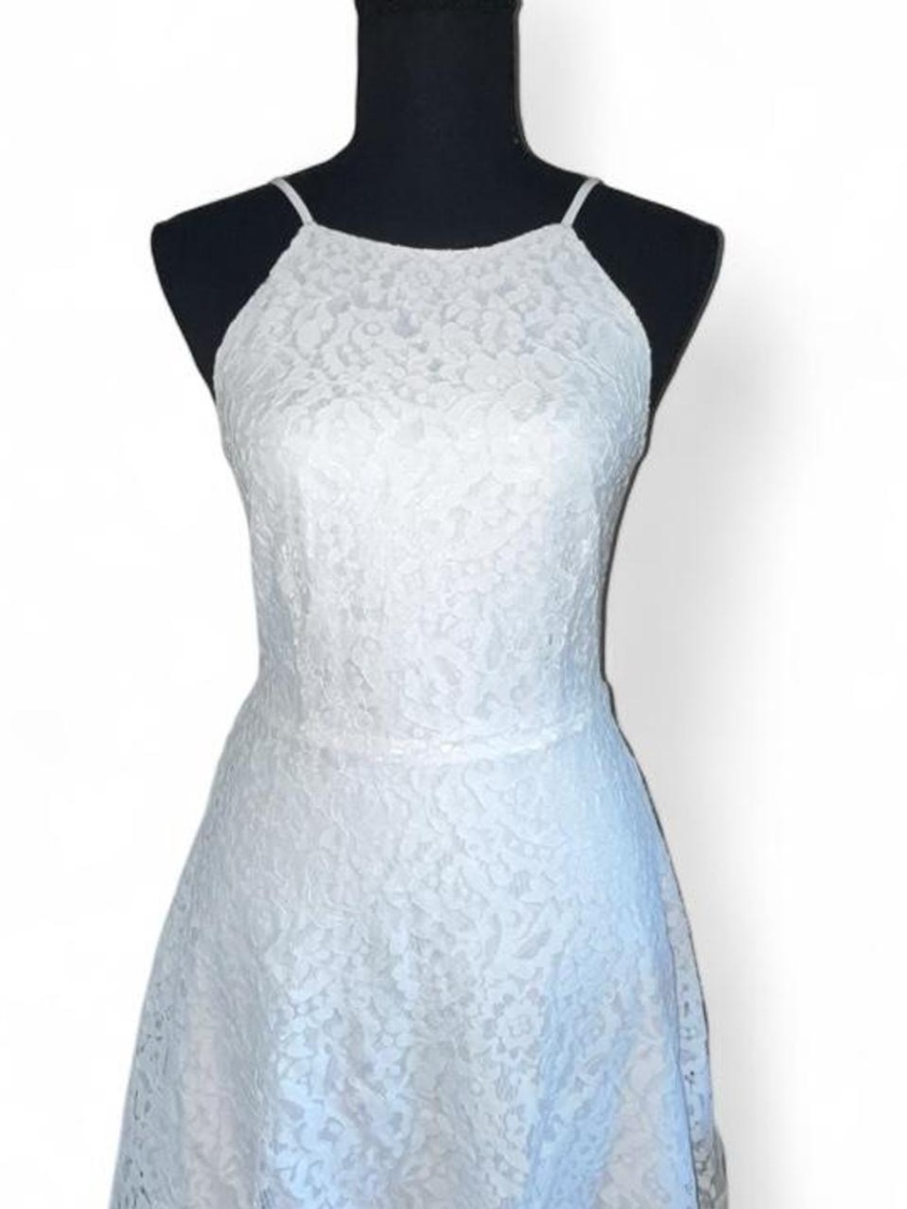bleuh ciel White Strapless Lace Dress